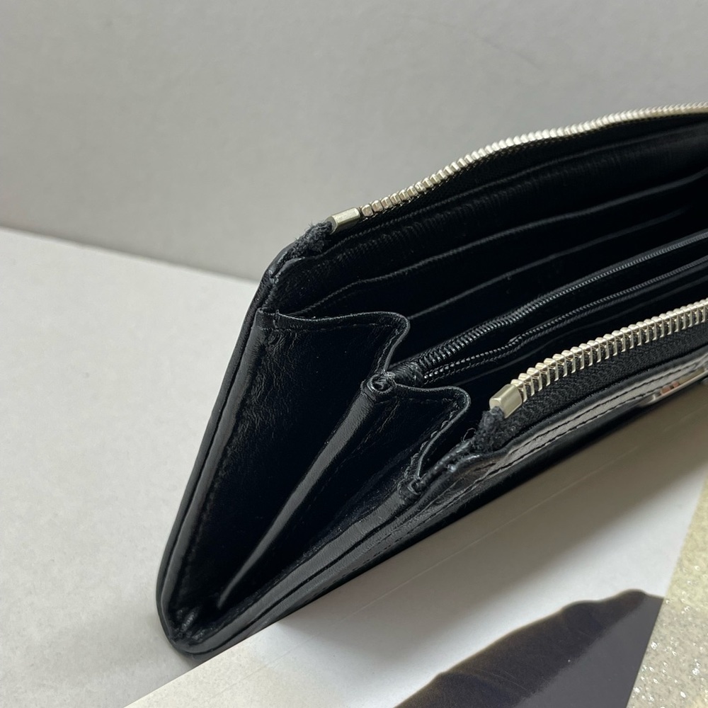 (new+tag) Coach 48437 legacy zip black wallet signature jacquard + leather trim - Picture 9 of 9